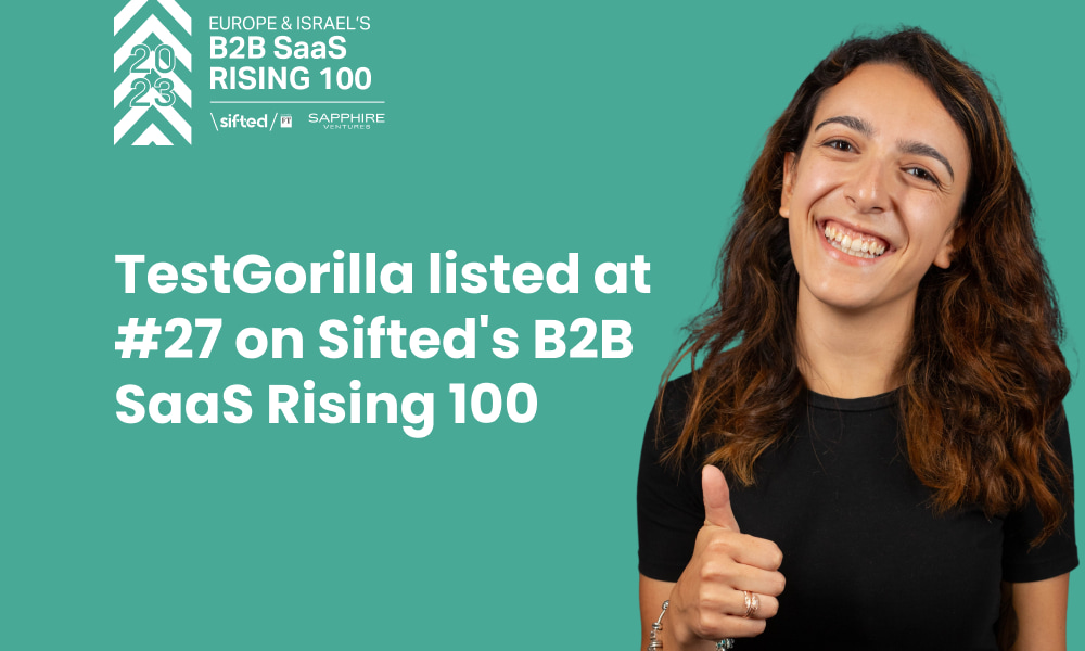 TestGorilla listed at 27 on Sifted B2B SaaS Rising 100